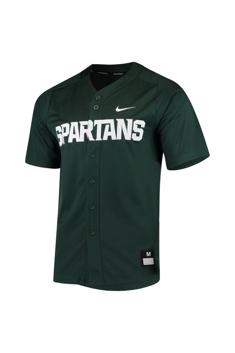 Men's Nike Green Michigan State Spartans Vapor Untouchable Elite Full-Button Replica Baseball Jersey, Alternate, color, Green