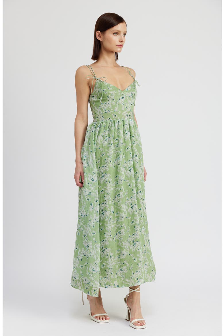 Laguna Floral Maxi Sundress, Alternate, color, LIGHT GREEN TEAL