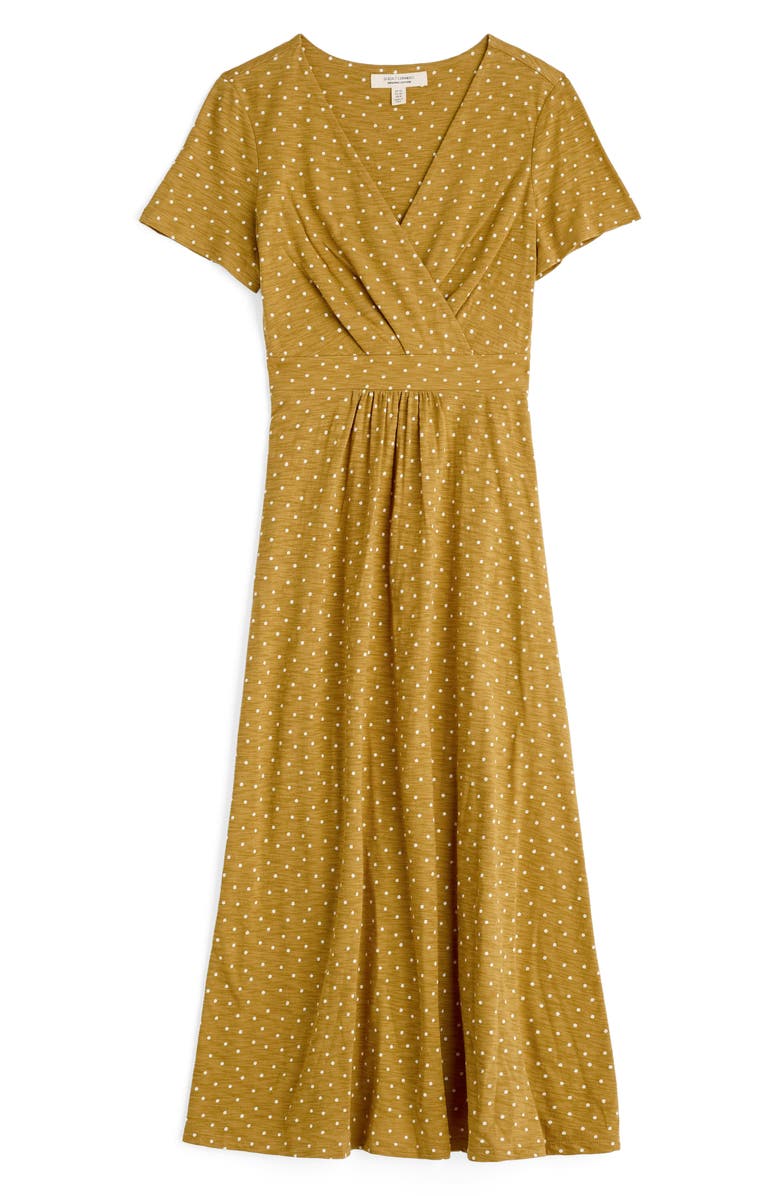 Seasalt Cornwall Chapelle Short Sleeve Organic Cotton Midi Dress, Alternate, color, Rustic Spot Pear