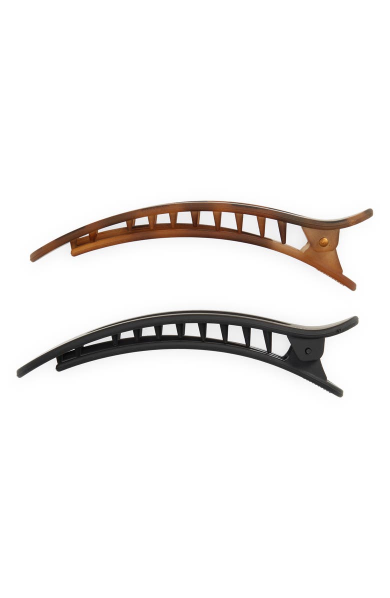 Kitsch Assorted 2-Pack Flat Lay Claw Clips, Alternate, color, Black And Tortoise