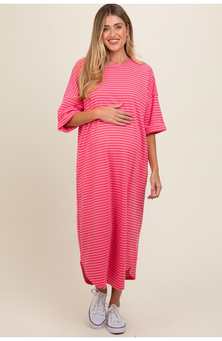 PinkBlush Striped Terry Maxi Dress, Main, color, Fuschia
