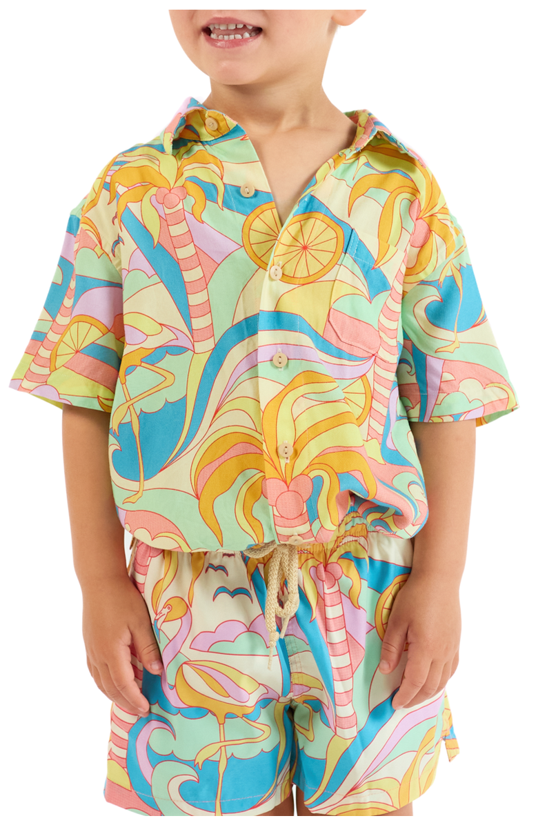 Kenny Flowers The Paradiso - Boys Hawaiian Shirt, Alternate, color, Yellow