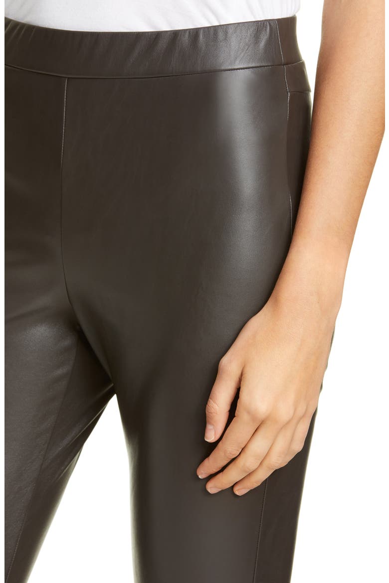 Faux Leather Leggings, Alternate, color, DARK BOWN