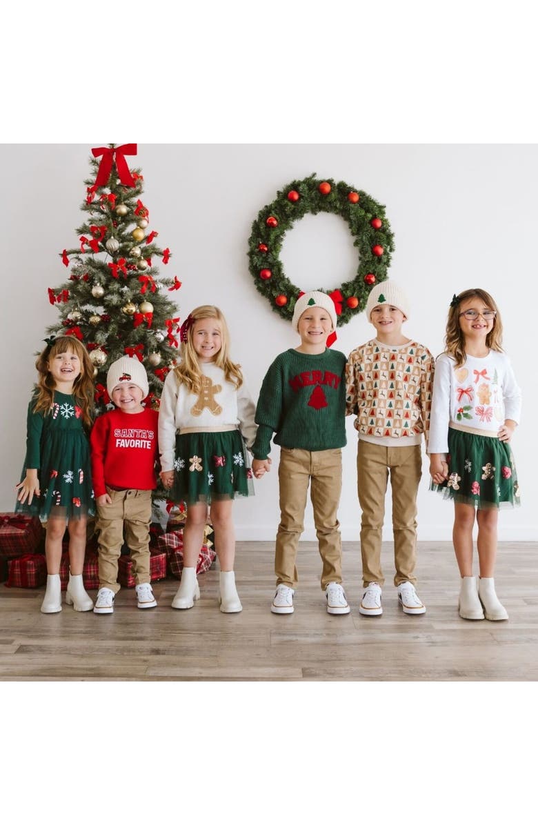 Sweet Wink Gingerbread Cutie Christmas Long Sleeve Shirt, Alternate, color, White