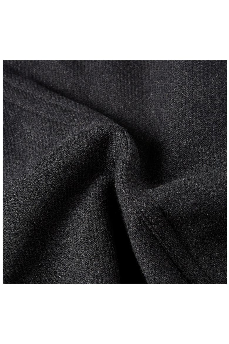Wool Blend & Leather Varsity Jacket, Alternate, color, SHADOW