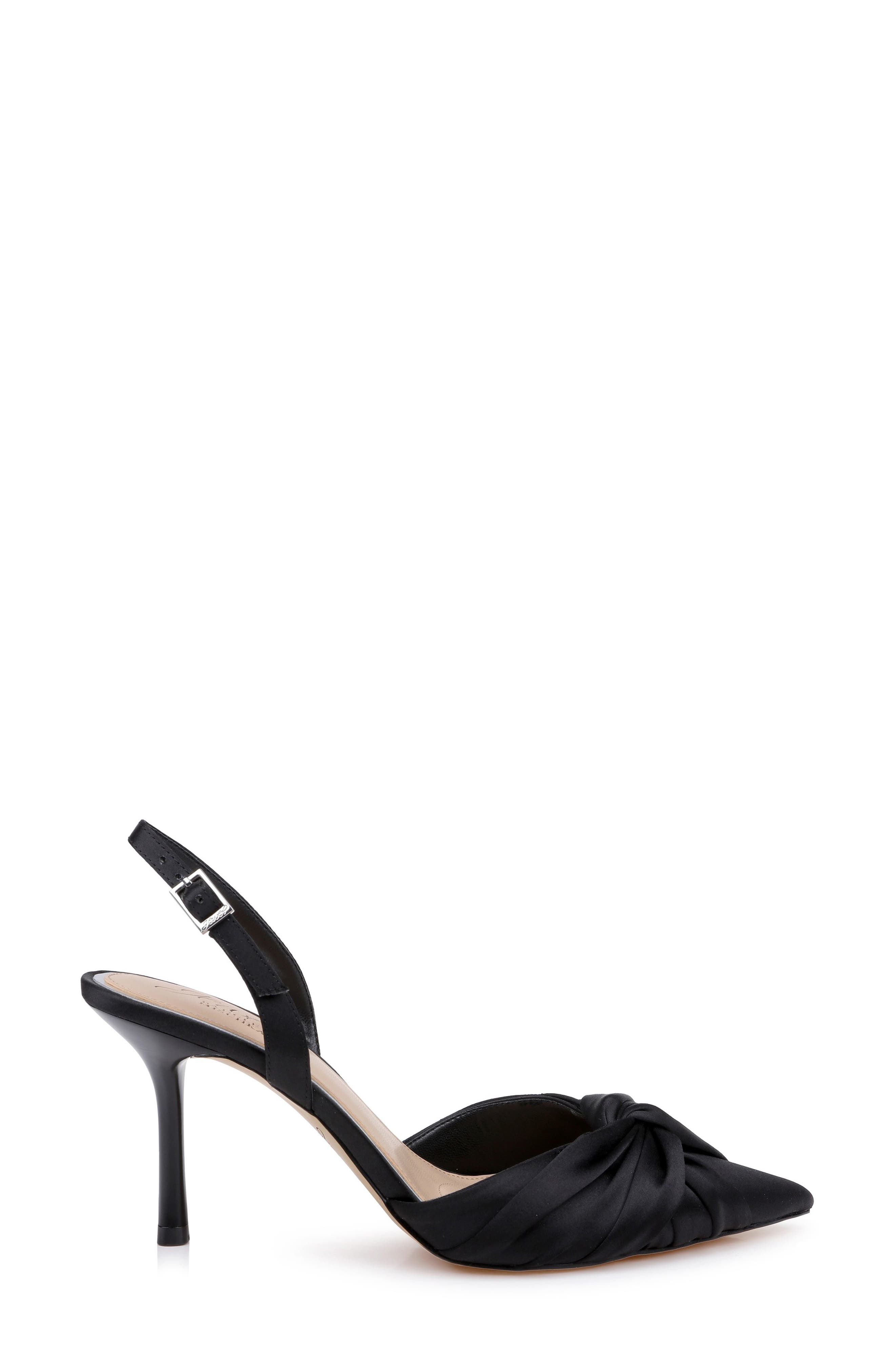 Jewel Badgley Mischka Zariel Slingback Pump, Alternate, color, Black Satin