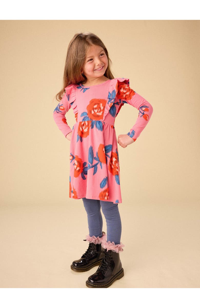 Tea Collection Ruffle Shoulder Ballet Dress, Alternate, color, Turkish Rose