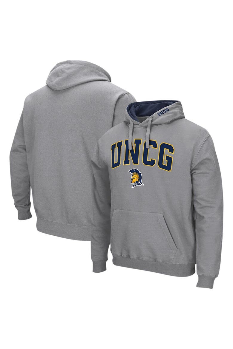 Men's Colosseum Gray UNCG Spartans Isle Pullover Hoodie, Main, color, Gray