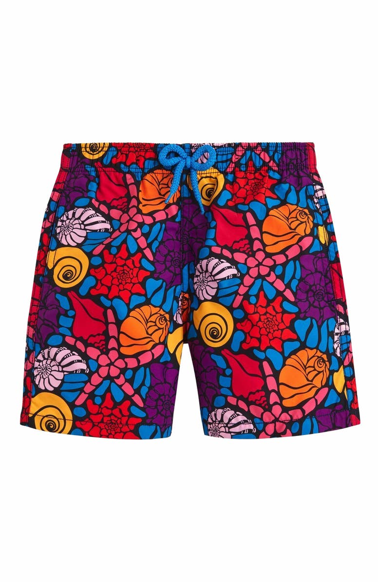 Vilebrequin Kids' Noumea Sea Shells Swim Shorts, Main, color, 