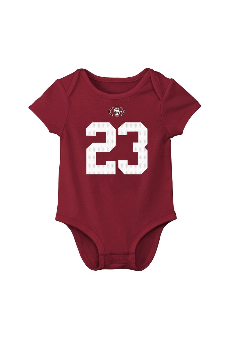 Newborn & Infant Nike Christian McCaffrey Scarlet San Francisco 49ers Player Name & Number Bodysuit, Alternate, color, Scarlet
