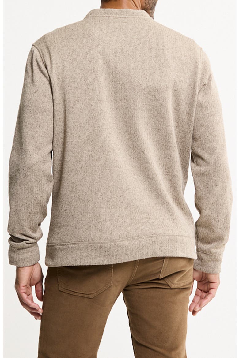 Stretch Fleece Crewneck Sweater, Alternate, color, STONE FLEECE
