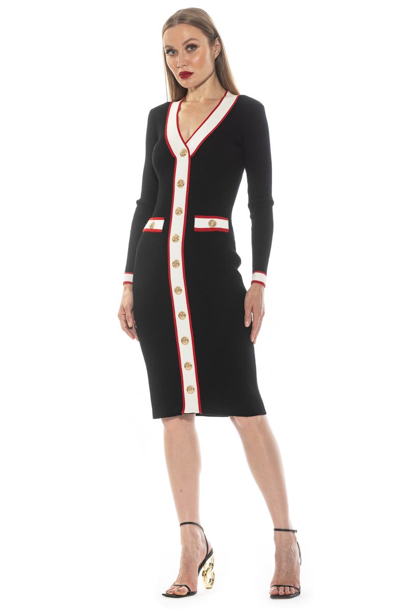 Alexia Admor Janet Long Sleeve Ribbed Sweater Dress, Alternate, color, 