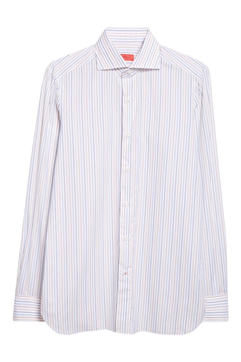 Stripe Cotton Button-Up Shirt, Alternate, color, WHITE