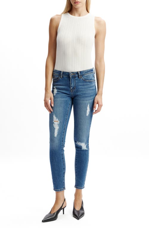 Bardot Kate Low Rise Ripped Skinny Jeans In Dark Denim