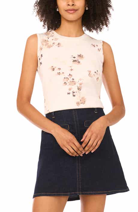 Vince Camuto Floral Sleeveless Sweater