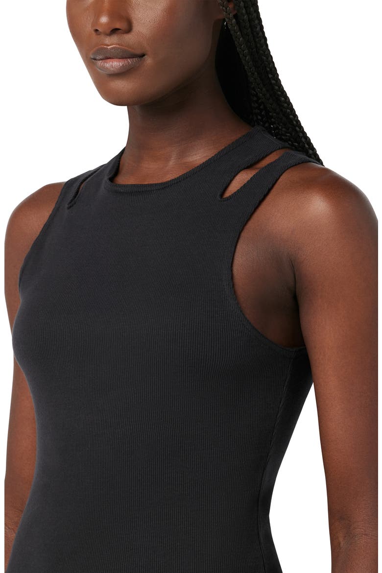 Cutout High Neck Tank, Alternate, color, BLACK
