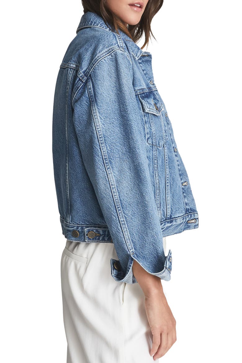 Ellery Denim Trucker Jacket, Alternate, color, MID BLUE