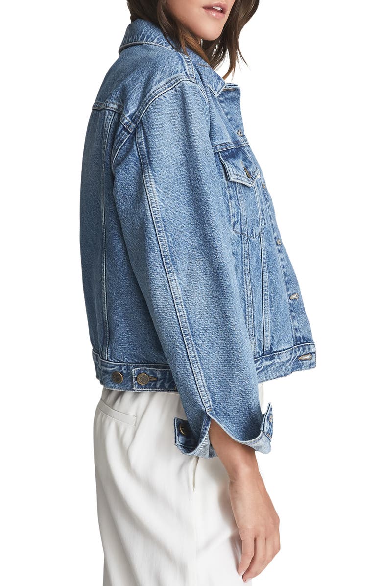 Reiss Ellery Denim Trucker Jacket, Alternate, color,