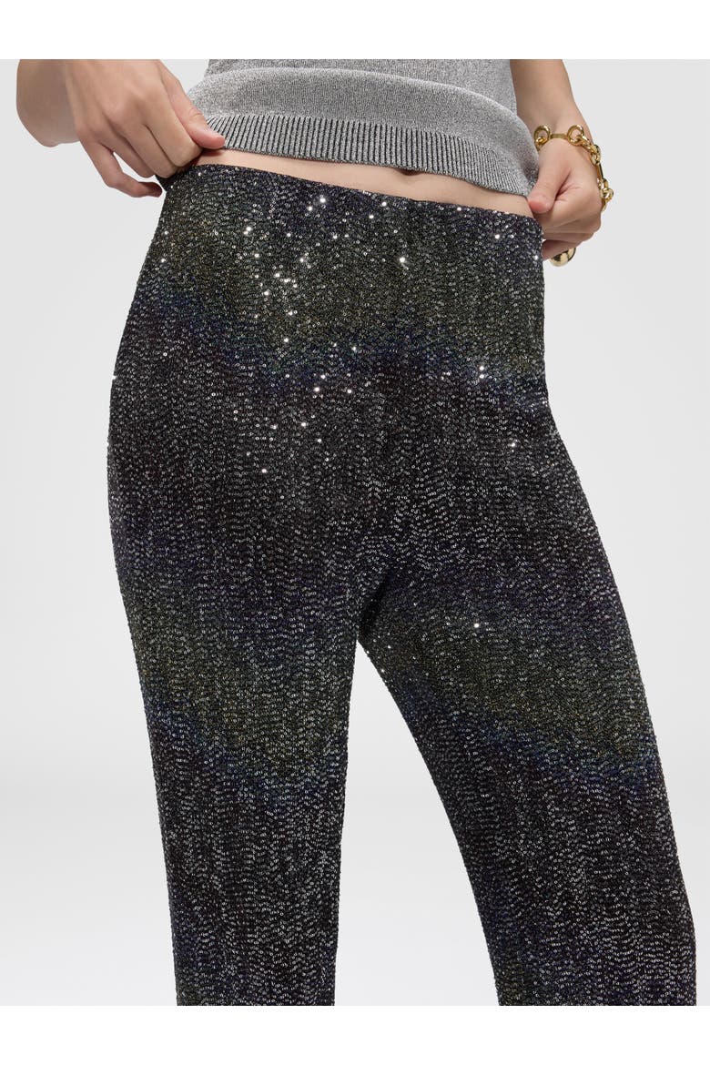 Flare Trousers With Woven Greek Key Motif, Alternate, color, Multicoloured