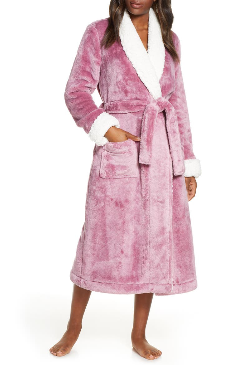 Frosted Plush Robe, Main, color, PURPLE VICTORIA