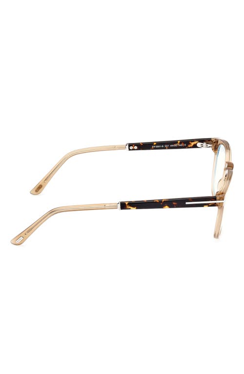 Tom Ford 49mm Round Blue Light Blocking Optical Glasses In Multi