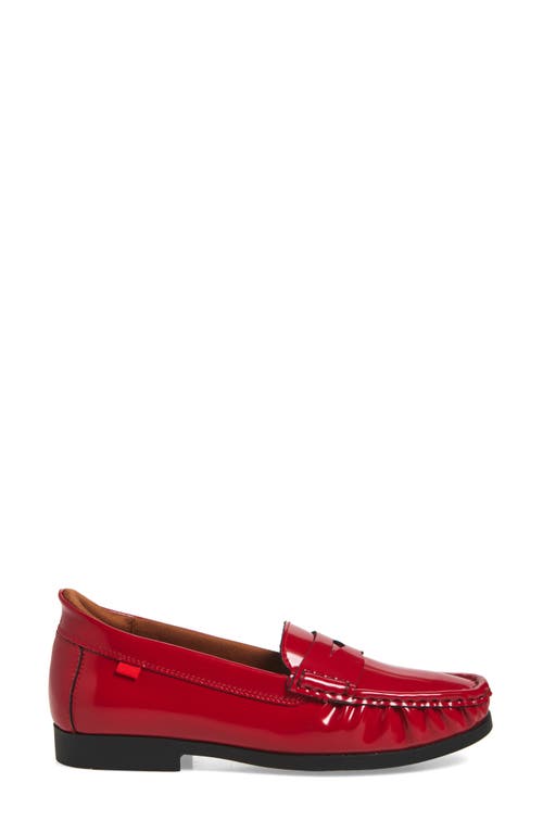 Marc Joseph New York Brightwater Ave Patent Penny Loafer In Red Patent