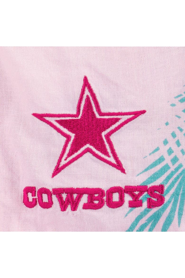 Women's Margaritaville Pink Dallas Cowboys Stadium Tie-Front Button-Up Shirt, Alternate, color, Pink