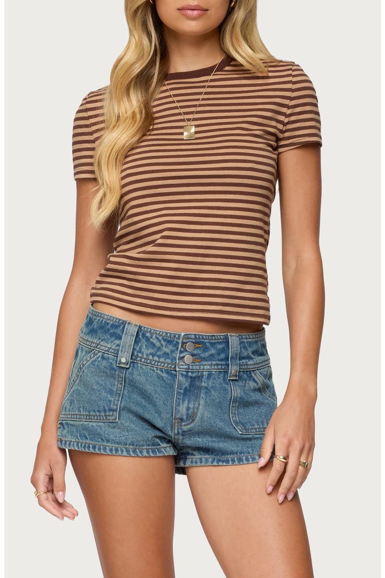 Nessie Stripe T-Shirt, Main, color, BROWN