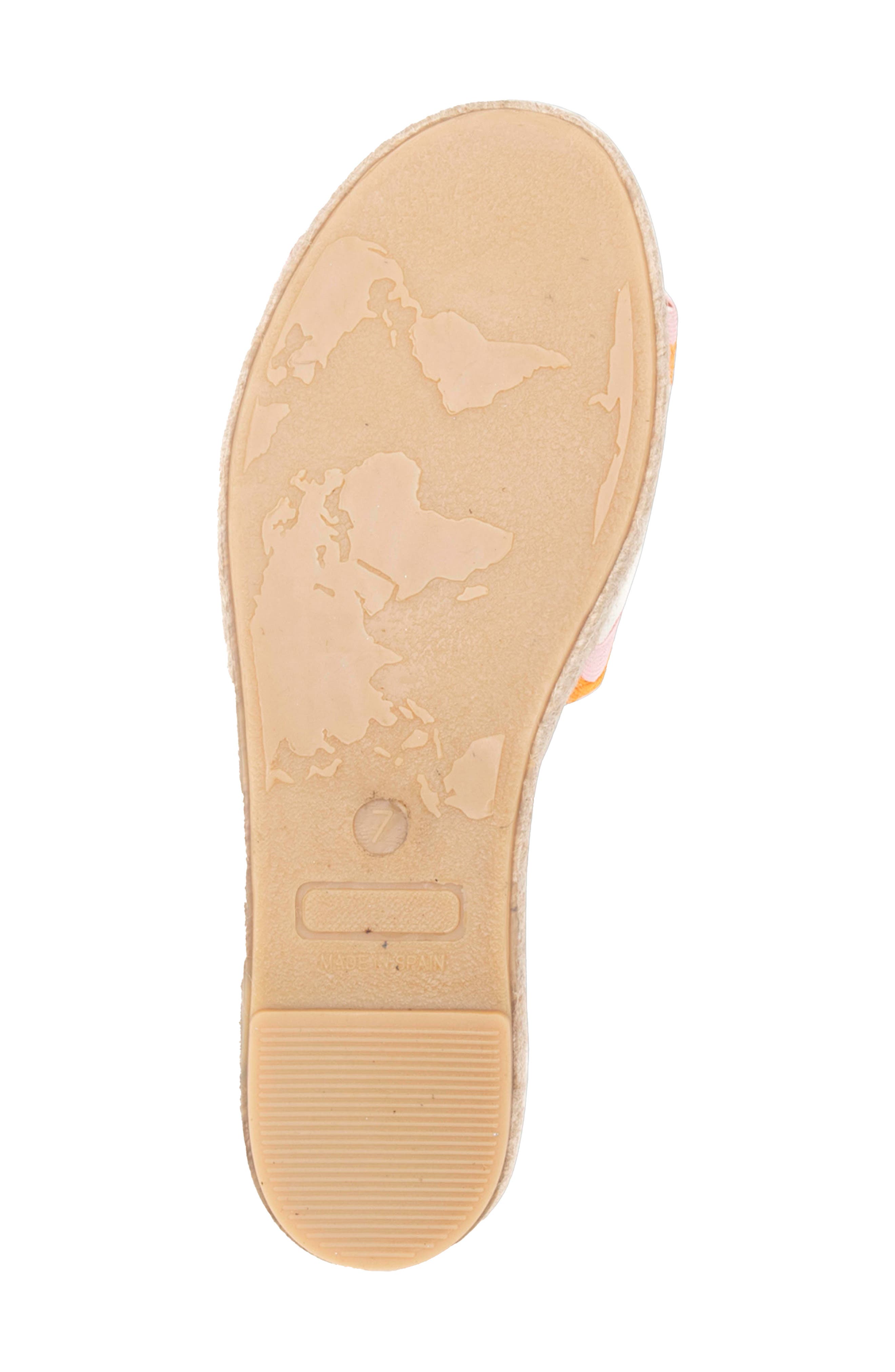 Ava Ric Rac Platform Espadrille Slide Sandal, Alternate, color, PINK/ ORANGE