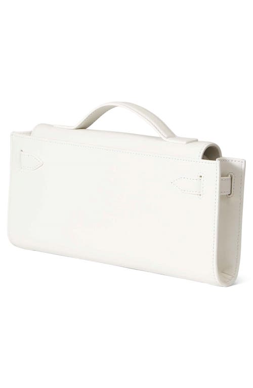 Veronica Beard Dash Belt Leather Clutch Bag In Off White