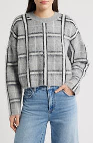 DELUC Jacob Plaid Jacquard Mock Neck Sweater