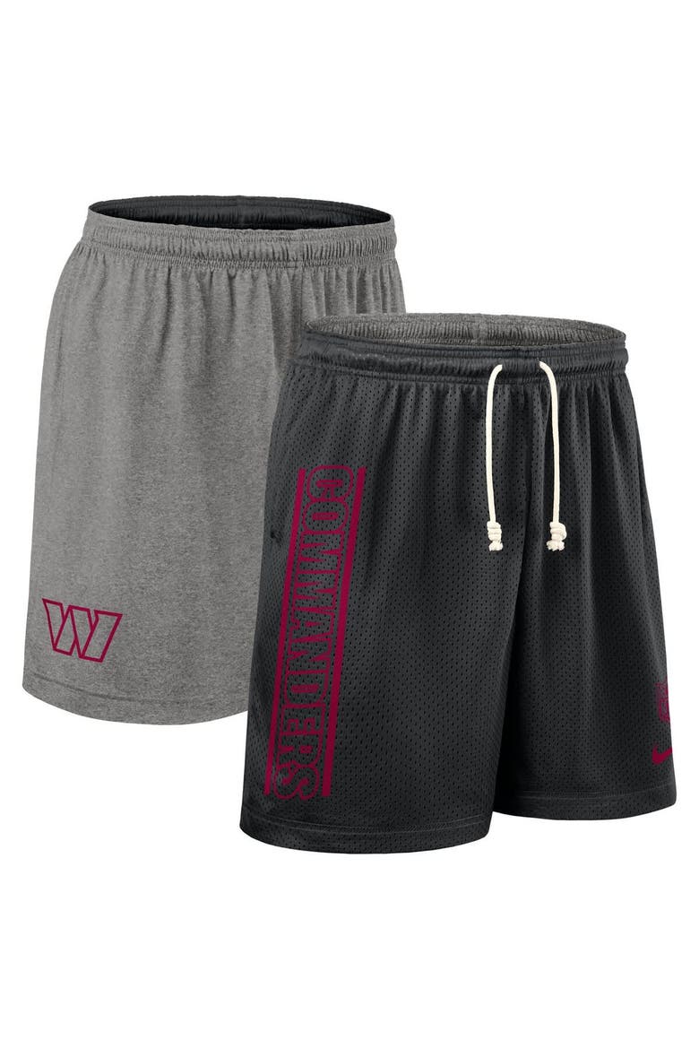 Men's Nike Black Washington Commanders Sideline Reversible Performance Shorts, Main, color, Black