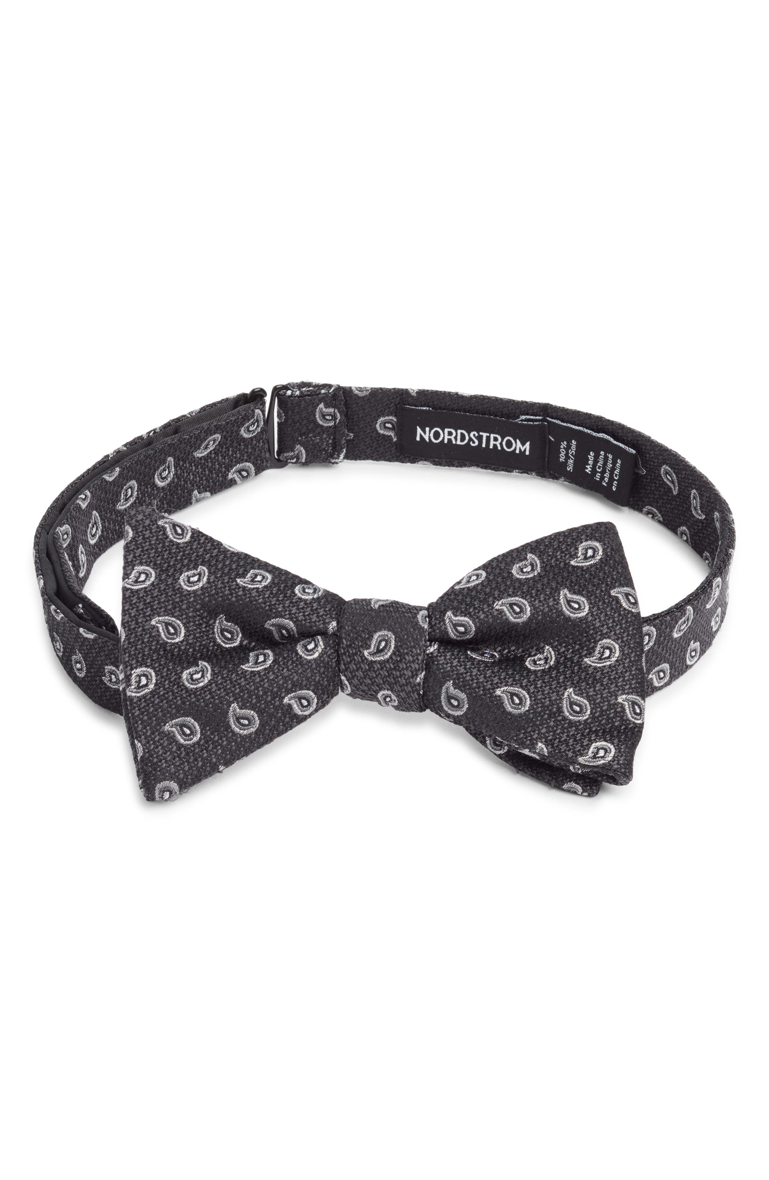 Nordstrom Paisley Jacquard Pre-Tied Silk Bow Tie