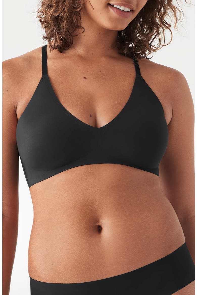 True Body Boost Triangle Lace Convertible Strap Bra, Main, color, BLACK