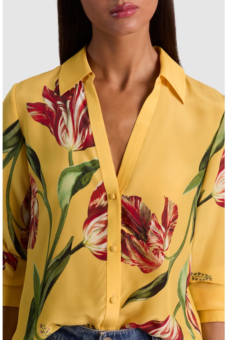 Eloise Tulip Print Silk Shirt, Alternate, color, SOFT TULIP TUSCANY