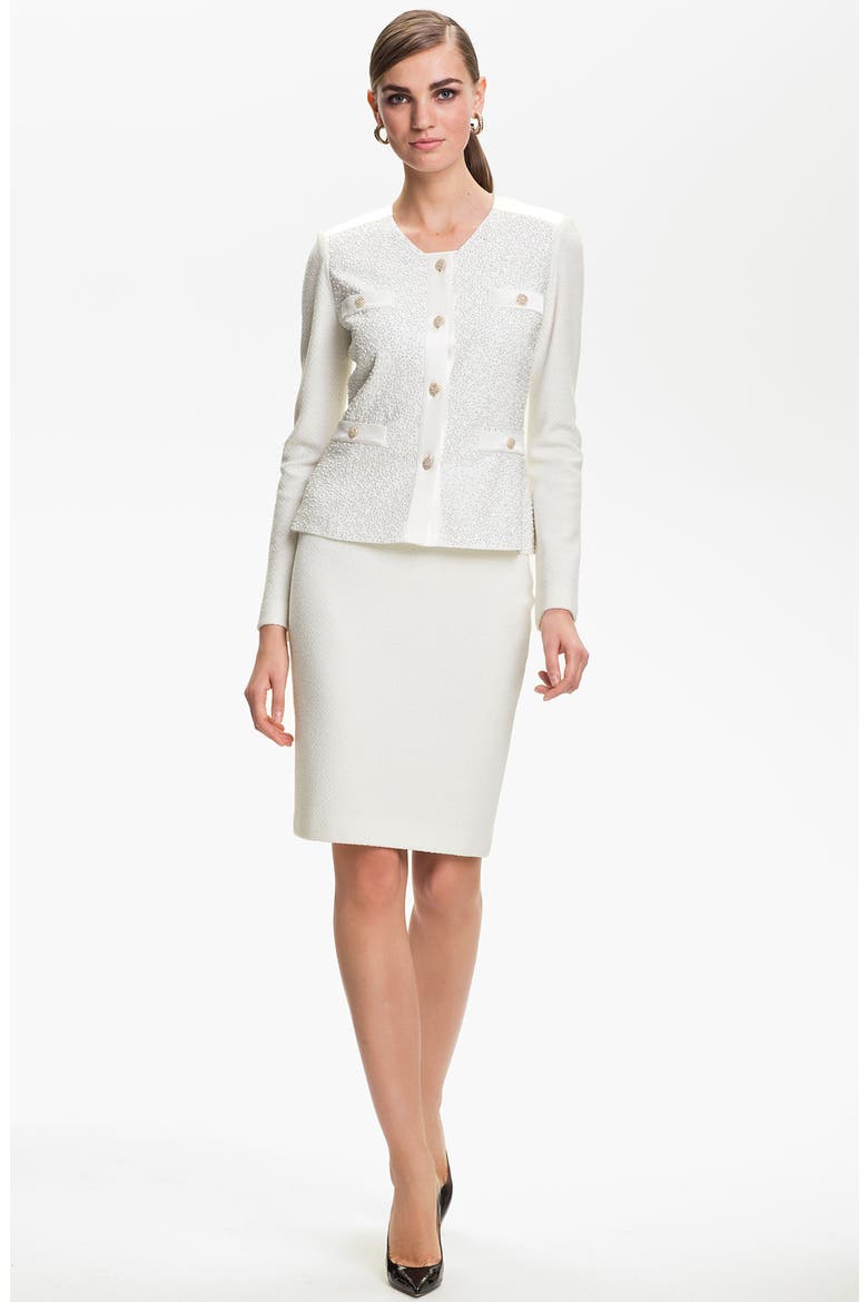Cosmopolitan Tweed Pencil Skirt, Alternate, color, BRIGHT WHITE