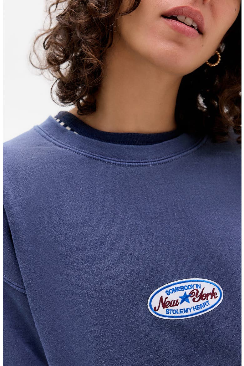 New York Badge Sweatshirt, Alternate, color, BLUE