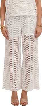 CYRUS Open Stitch Wide Leg Pull On Pants