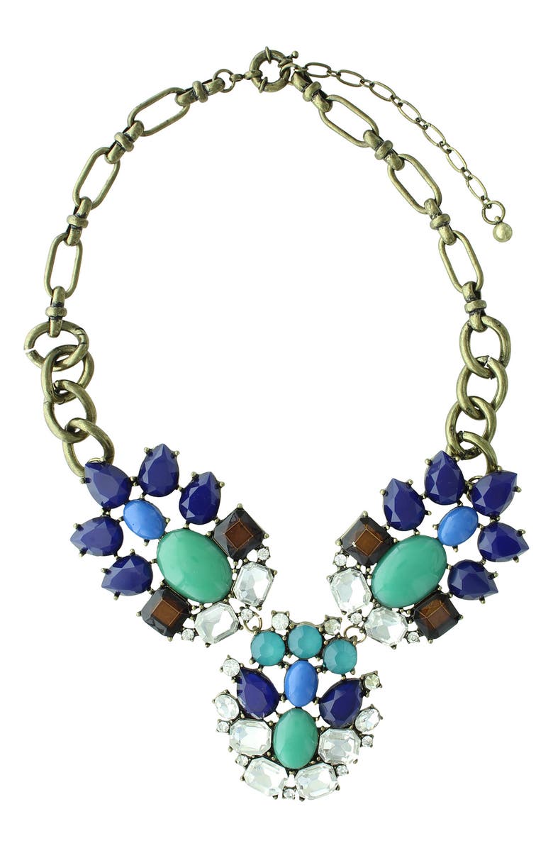 OLIVIA WELLES Shayla Crystal Collar Necklace, Main, color, Antique Gold / Multi