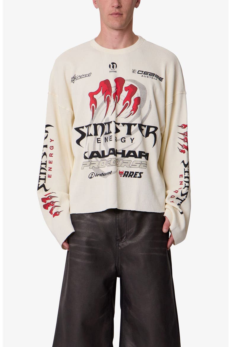 Sinister Thermal Long Sleeve Cotton Graphic T-Shirt, Main, color, OFF WHITE