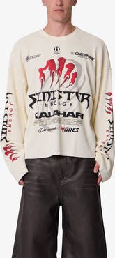 mnml Sinister Thermal Long Sleeve Cotton Graphic T-Shirt