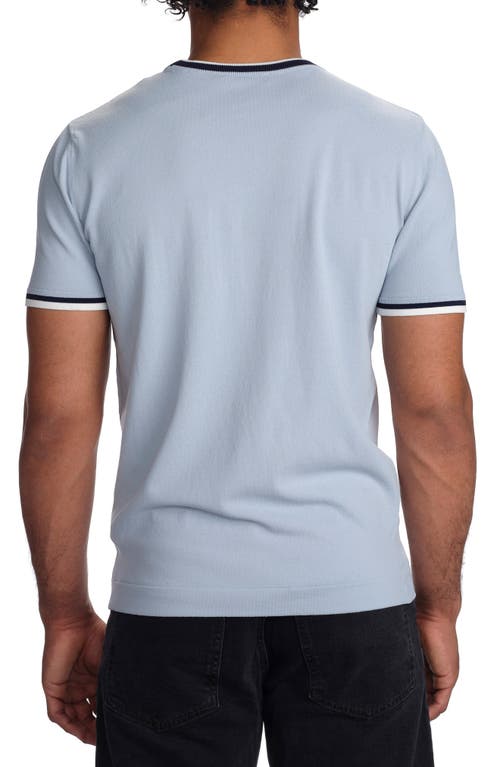 Studio Garnet Los Angeles Contrast Collar Short Sleeve Sweater In Blue