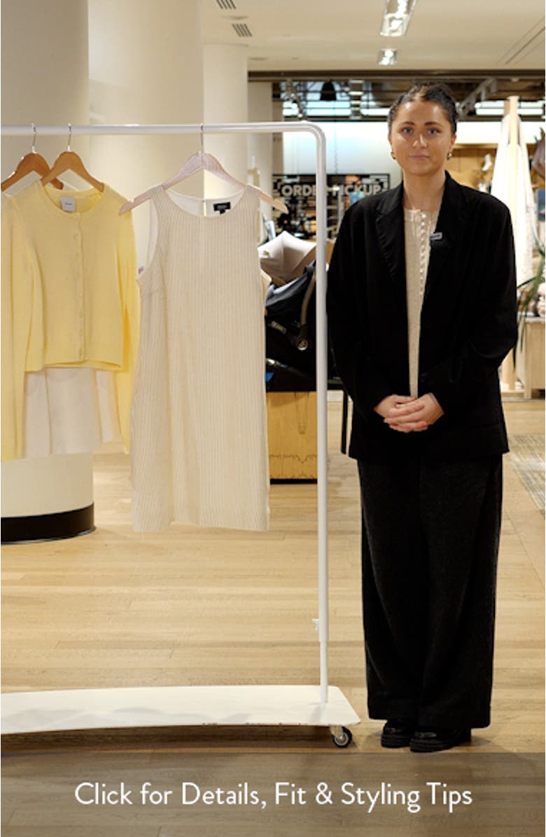 Stripe A-Line Linen Blend Minidress, sales video thumbnail