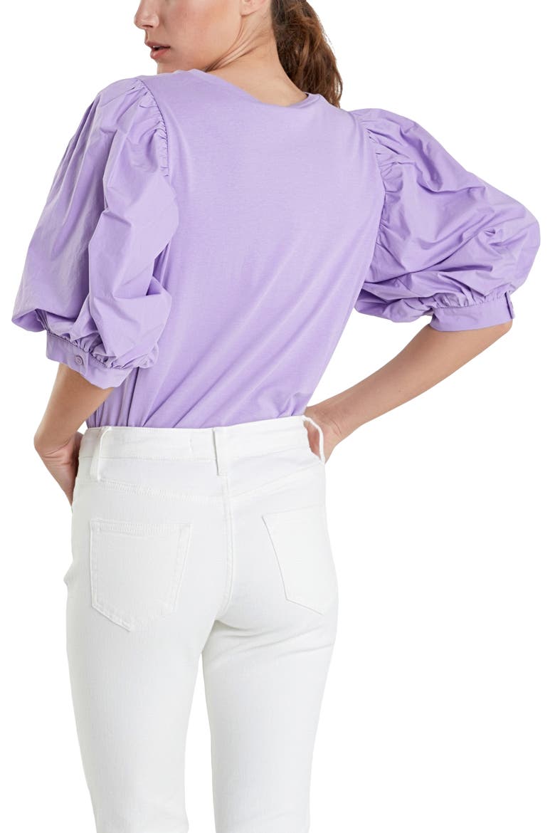 Mix Media Cotton Top, Alternate, color, LAVENDER