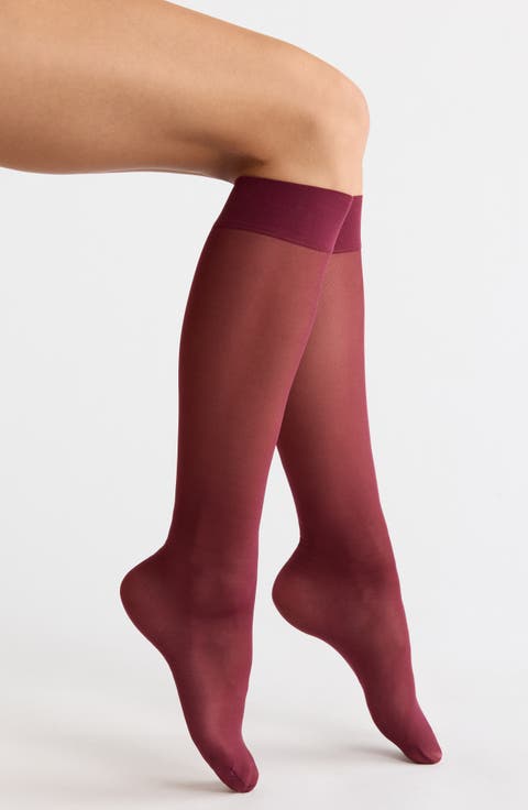 3-Pack Sheer Knee High Socks