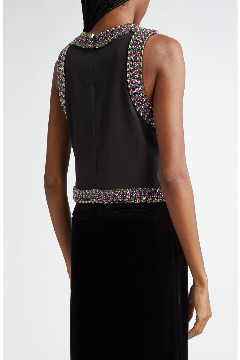 Bastia Embellished Trim Crop Tank, Alternate, color, BLACK/ MULTI COLOR JEWEL