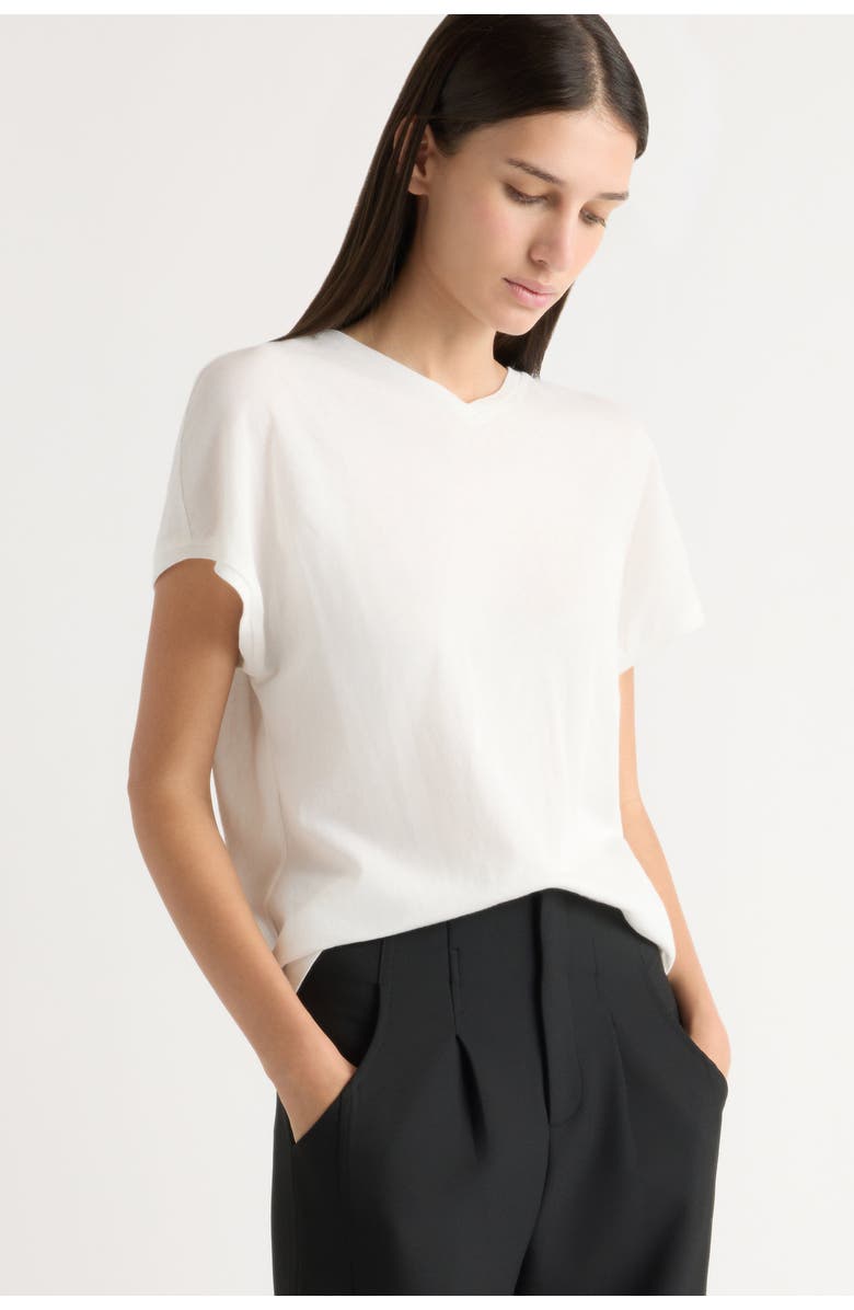 Modern Citizen Willa Organic Cotton V-Neck Tee, Alternate, color, White