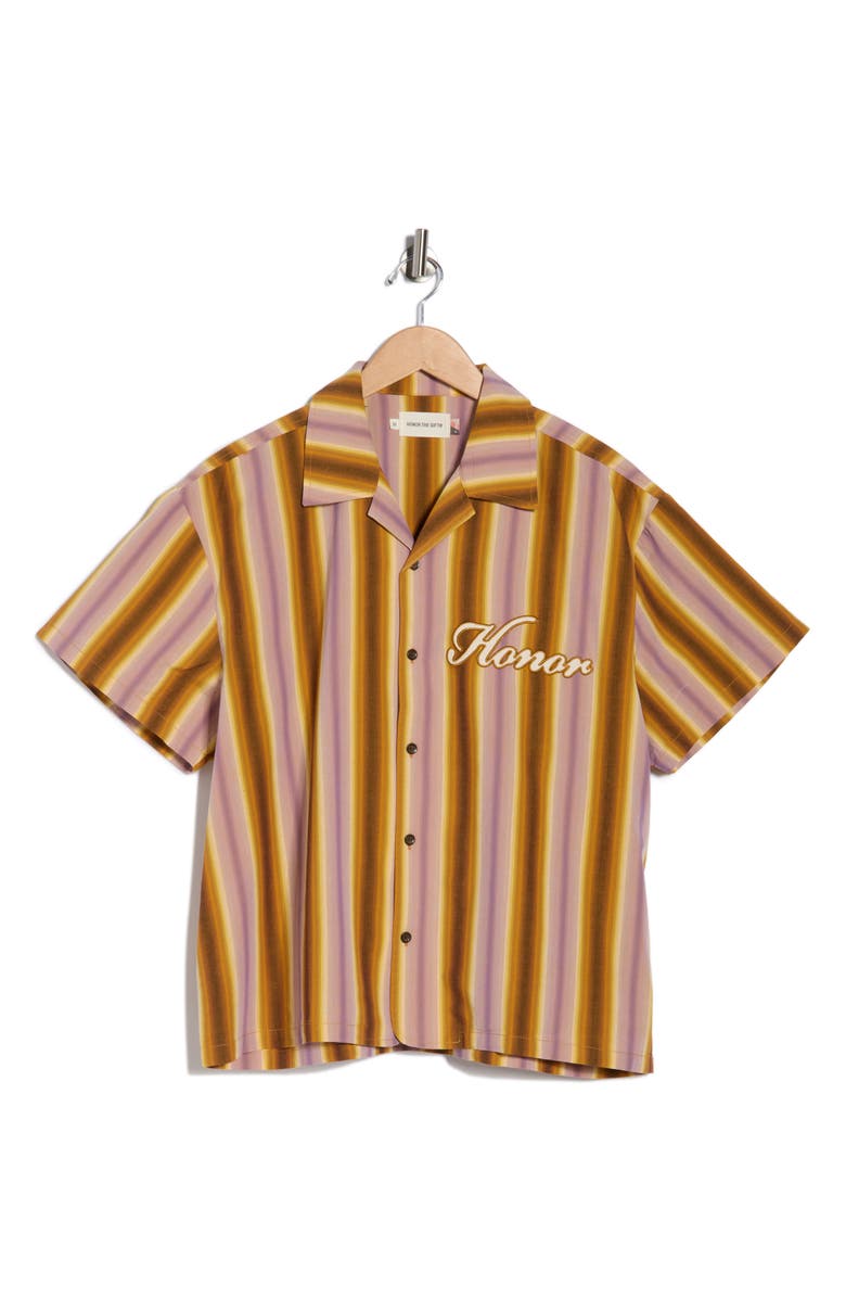 HONOR THE GIFT Auto Shop Camp Shirt, Alternate, color, Brown