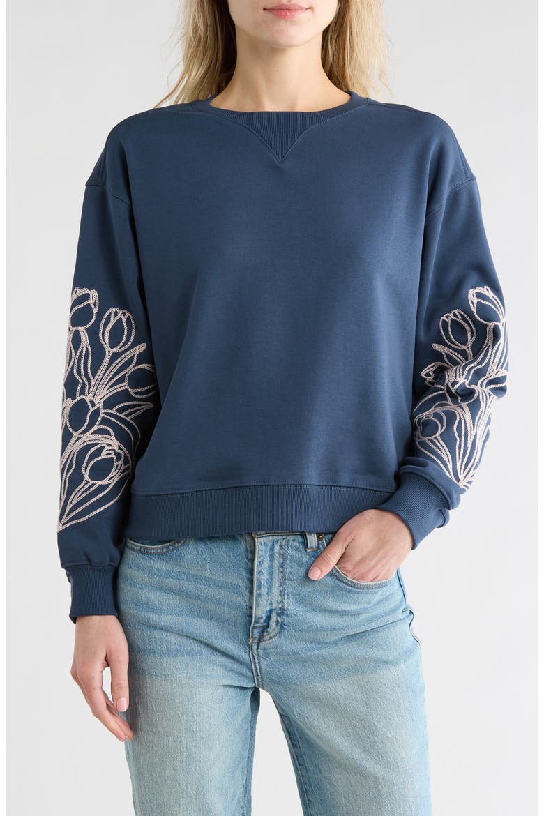 Embroidered Sweatshirt, Main, color, BIG DIPPER PINK EMBROIDERY
