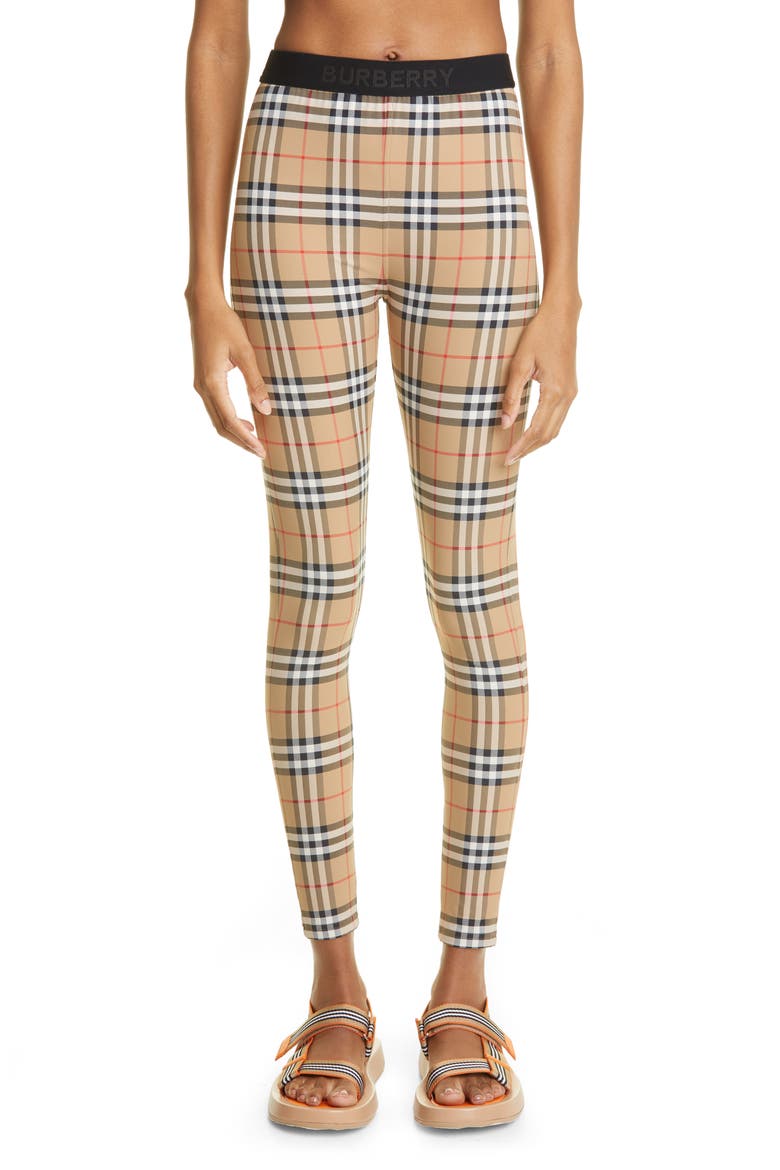 Women's Belvoir Vintage Check Jersey Leggings, Main, color, ARCHIVE BEIGE IP CHK